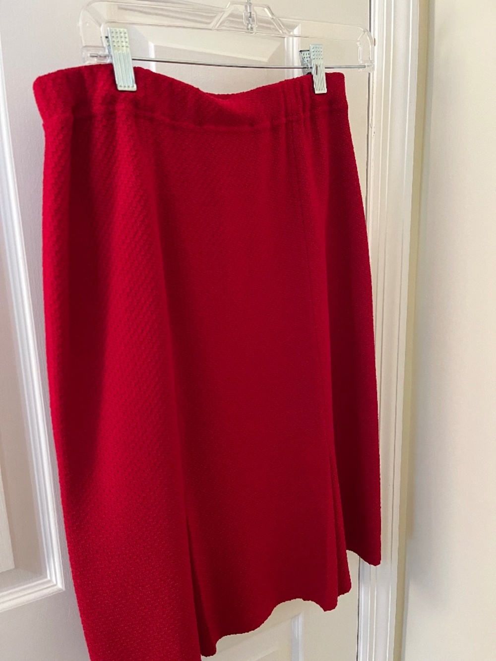 St. John Collection by Marie Gray Red Knit Pleated Skirt